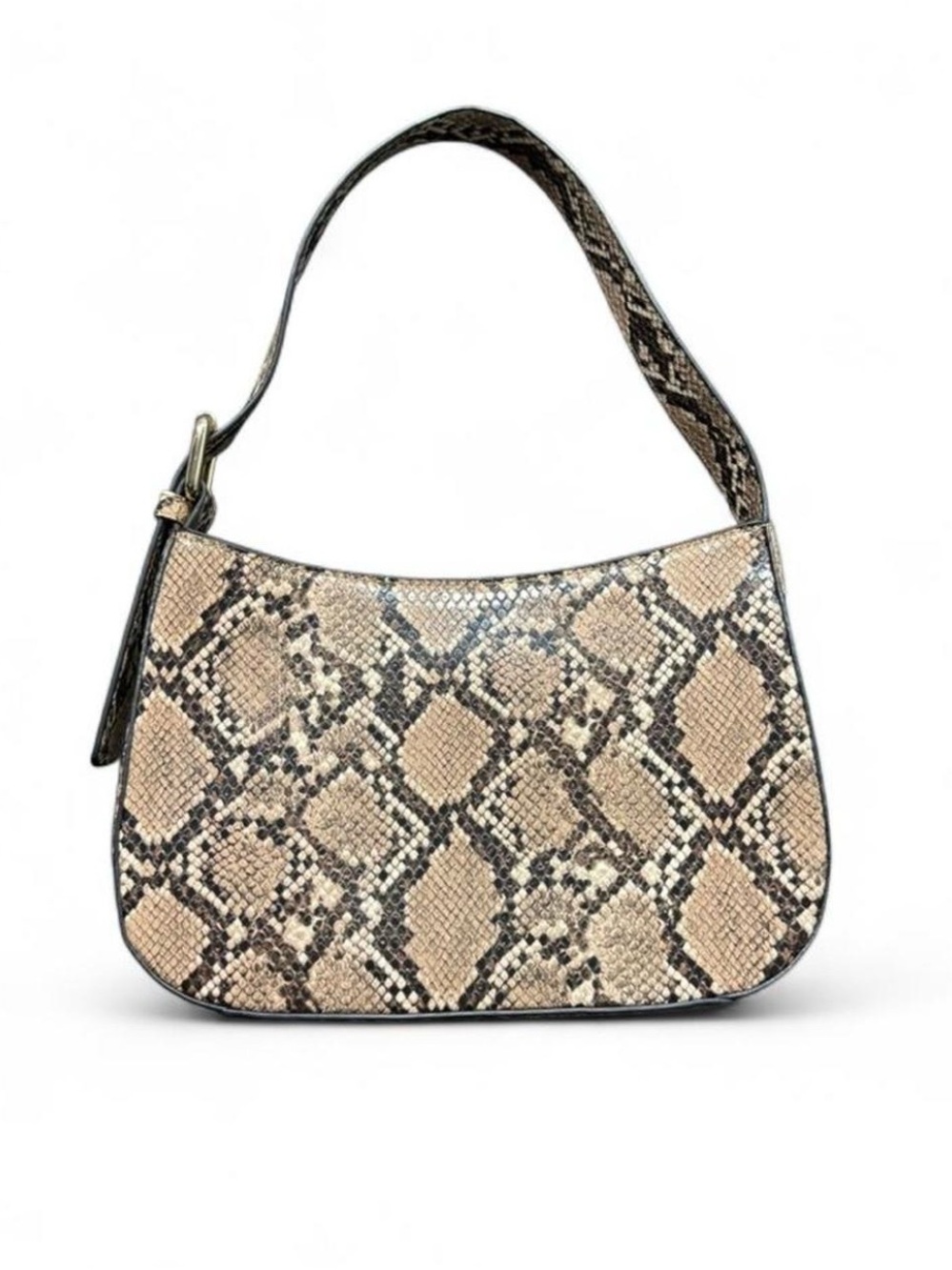 Brandy Melville Snake-Print Mini Bag in Beige and Black